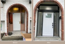 Before / After pictures of an Exterior Door install on a 50 year old house ..